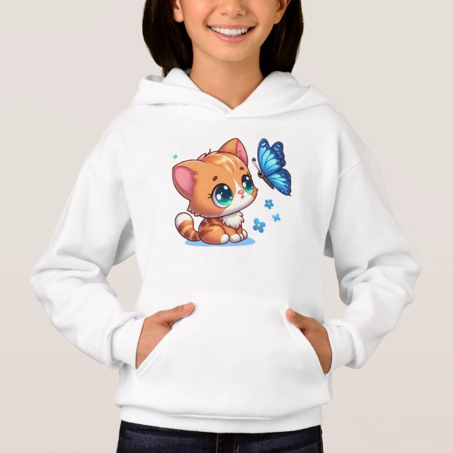 Cute kitten/cat & butterfly  (Front)