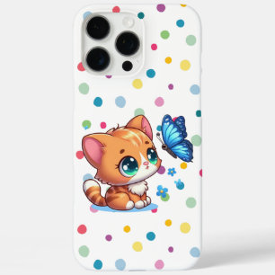 Cute kitten/cat & butterfly iPhone 16 pro max case