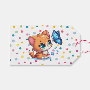 Cute kitten/cat & butterfly gift tags