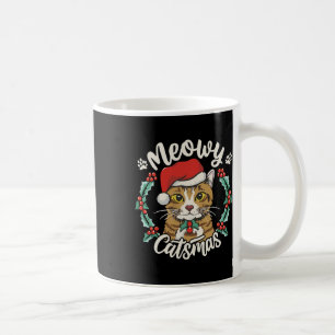 Cute Kitten Cat Christmas Santa Hat Meowy Catmas W Coffee Mug