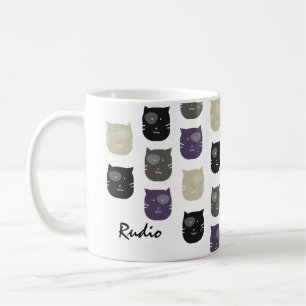 Cute Kitten Cat Faces Pet Photo Name Coffee Mug