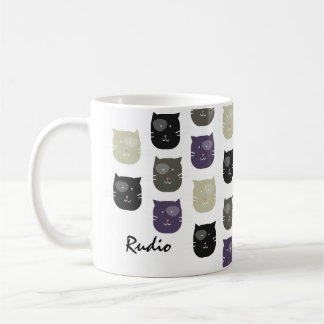 Cute Kitten Cat Faces Pet Photo Name    Coffee Mug