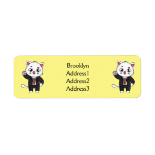 Cute kitten cat in business suit cartoon