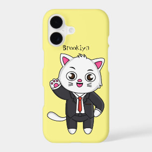 Cute kitten cat in business suit cartoon