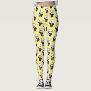 Cute kitten cat in business suit cartoon leggings