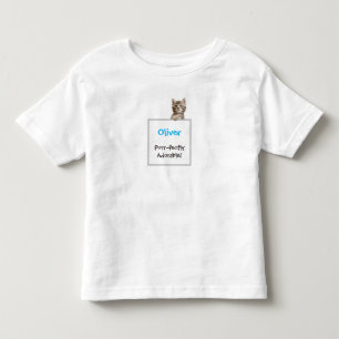 Cute Kitten Cat Kitty Adorable Custom Name Toddler T-Shirt
