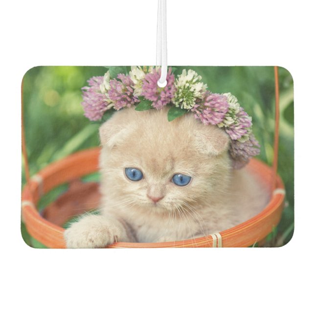 Cute Kitten Cat Lover Car Air Freshener (Front)