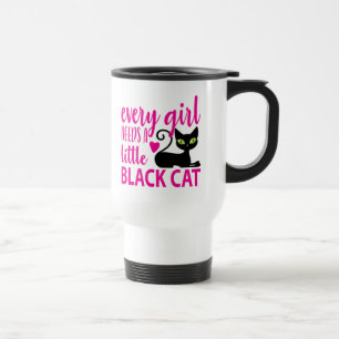 Cute Kitten Cat Mum Kitty Halloween Black Cat Travel Mug