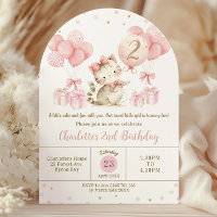 Cute Kitten Cat Pink Balloon 1st 2nd Birthday Arch