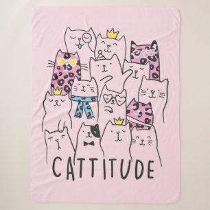 Cute Kitten Cattitude   Cat Lovers Gift Sherpa Blanket