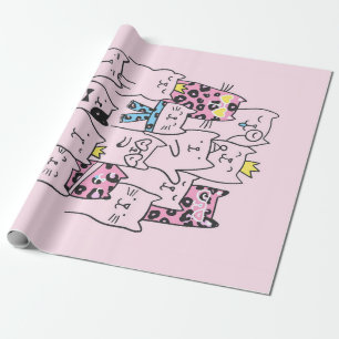 Cute Kitten Cattitude Cat Lovers Gift Wrapping Paper