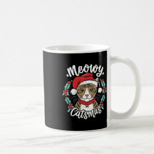 Cute Kitten Christmas Santa Hat Meowy Catmas Men W Coffee Mug