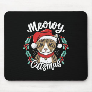 Cute Kitten Christmas Santa Hat Meowy Catmas Men W Mouse Mat