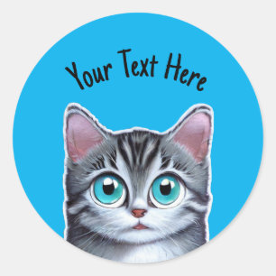 Cute Kitten Classic Round Sticker
