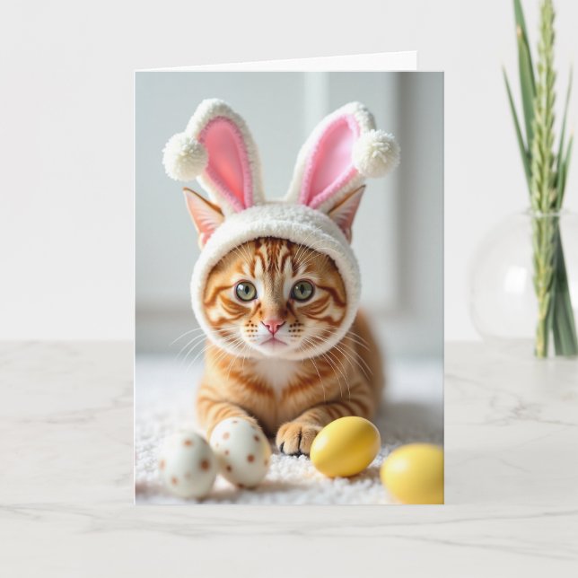 Cute Kitten Costume Portrait Card (Front)