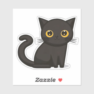 Cute Kitten Custom-Cut Vinyl Sticker