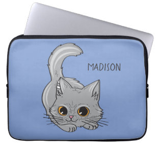 Cute Kitten custom name & colour laptop sleeves