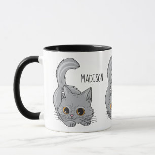 Cute Kitten custom name mugs