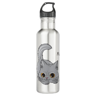 Cute Kitten custom name water bottles