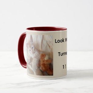 Cute Kitten Custom Photo Anniversary Mug