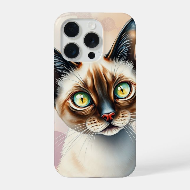Cute Kitten Design with Vibrant Eyes iPhone Case (Back)
