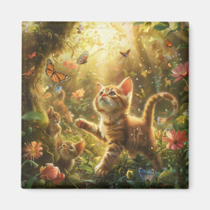 Cute Kitten Digital Art Magnet