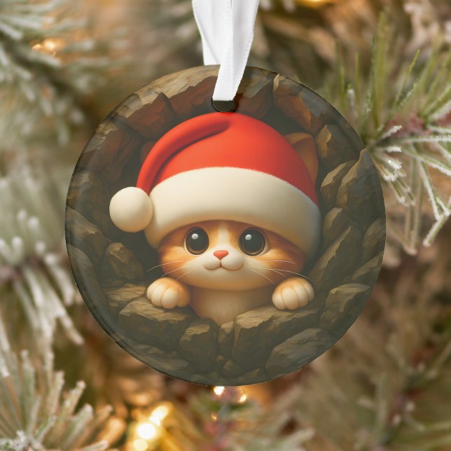 Cute Kitten Double-Sided Holiday  Ornament (Tree)