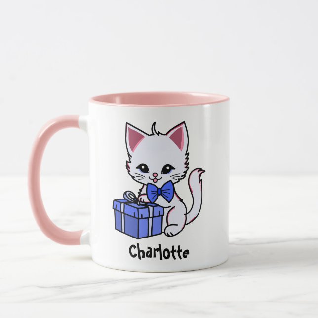 Cute Kitten drawing with Gift Mug (Left)