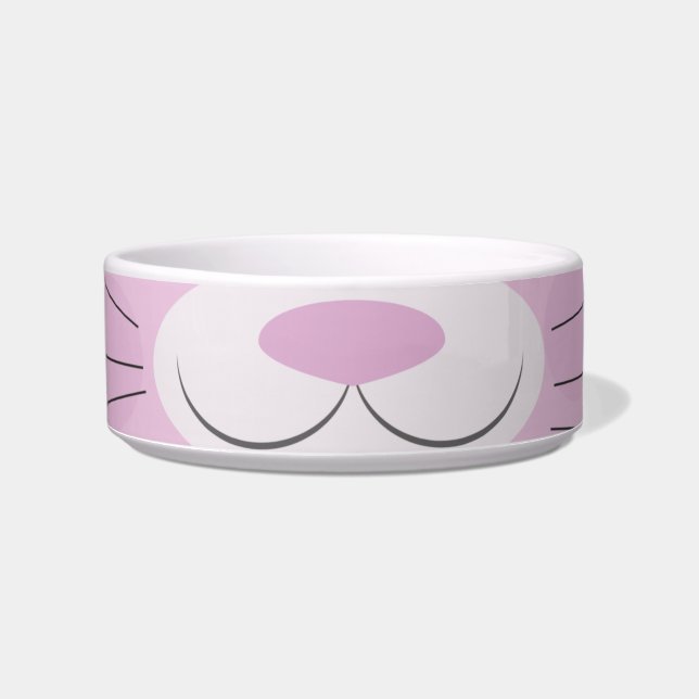 Cute Kitten Face Bowl Pink Cartoon (Front)