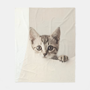 Cute Kitten Face Fleece Blanket