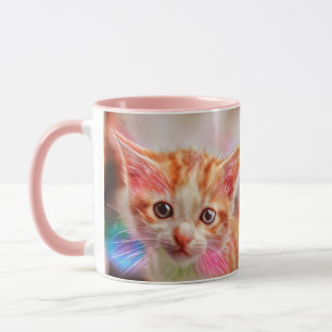 Cute Kitten Face Ginger Cat Sketch Mug