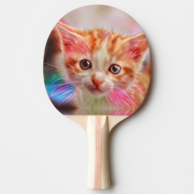 Cute Kitten Face Ginger Cat Sketch Ping Pong Paddle (Front)