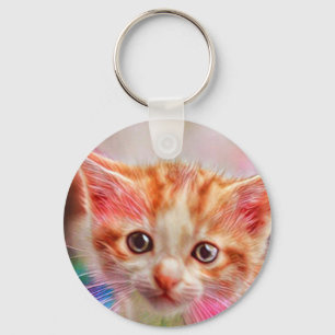 Cute Kitten Face Keychain