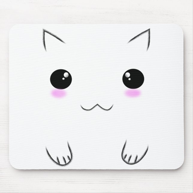 Cute Kitten Face Mouse Mat (Front)