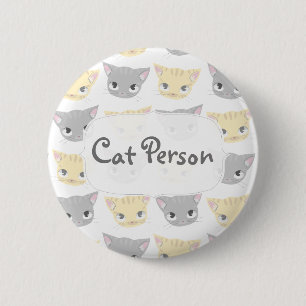Cute Kitten Face Pattern 6 Cm Round Badge