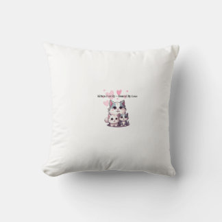 Cute Kitten Family Bound By Love Adorable Cat Cushion