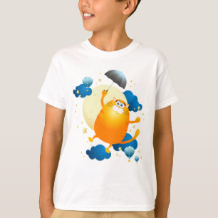 Cute Kitten Flying with Umbrella T-Shirt