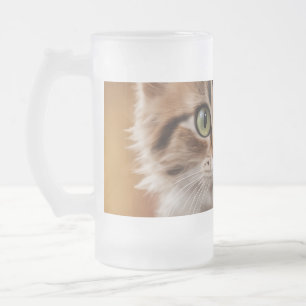 Cute Kitten  Frosted Glass Beer Mug