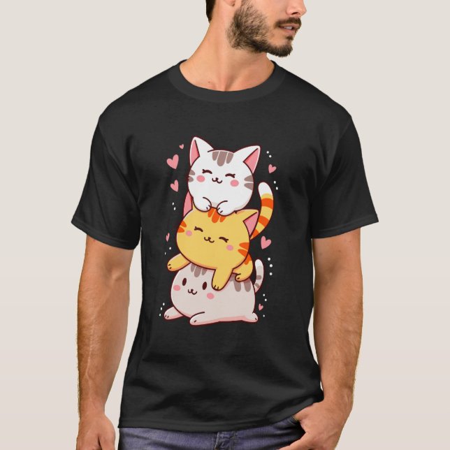 Cute Kitten Funny Kitty Romantic Tee Cats Lover Ka (Front)