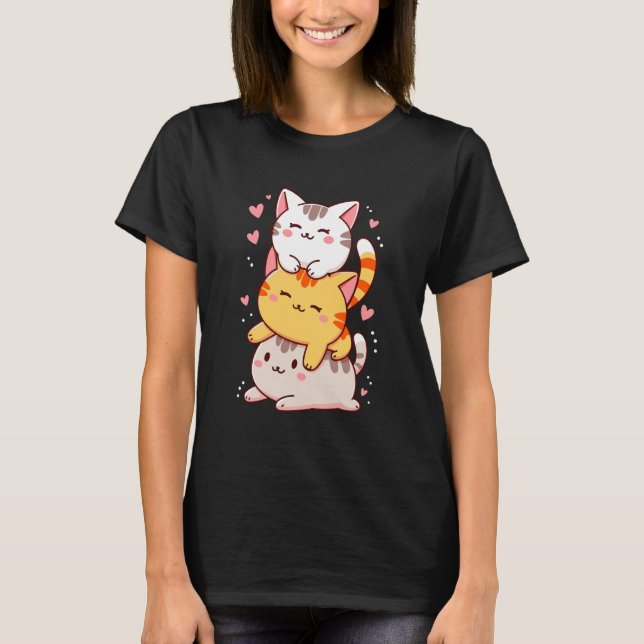 Cute Kitten Funny Kitty Romantic Tee Cats Lover Ka (Front)