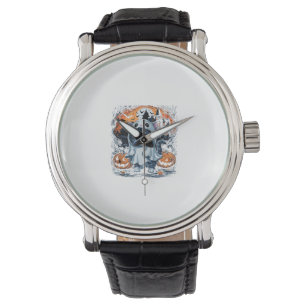 Cute Kitten Ghost Party Pumpkin Cute Halloween Cat Watch