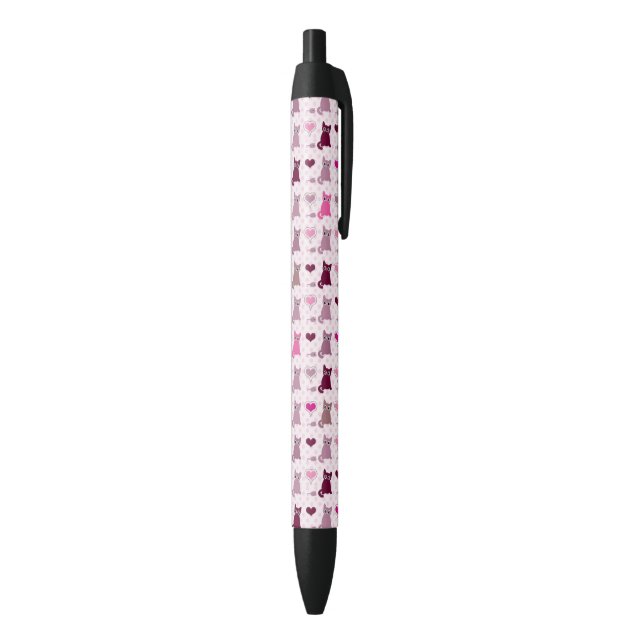 Cute kitten girls pattern black ink pen (Bottom (Vertical))