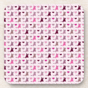Cute kitten girls pattern coaster