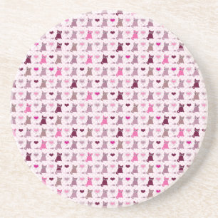 Cute kitten girls pattern coaster