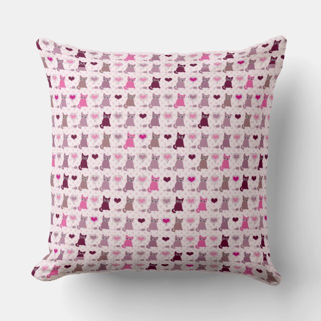 Cute kitten girls pattern cushion (Front)