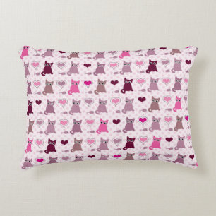 Cute kitten girls pattern decorative cushion