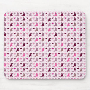 Cute kitten girls pattern mouse mat