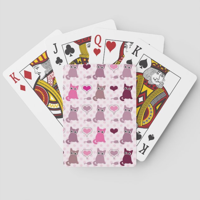 Cute kitten girls pattern playing cards (Back)