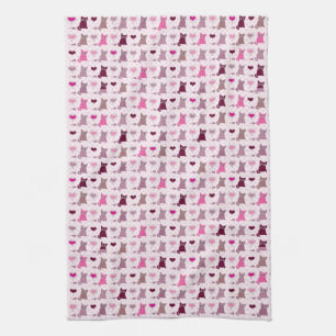 Cute kitten girls pattern tea towel