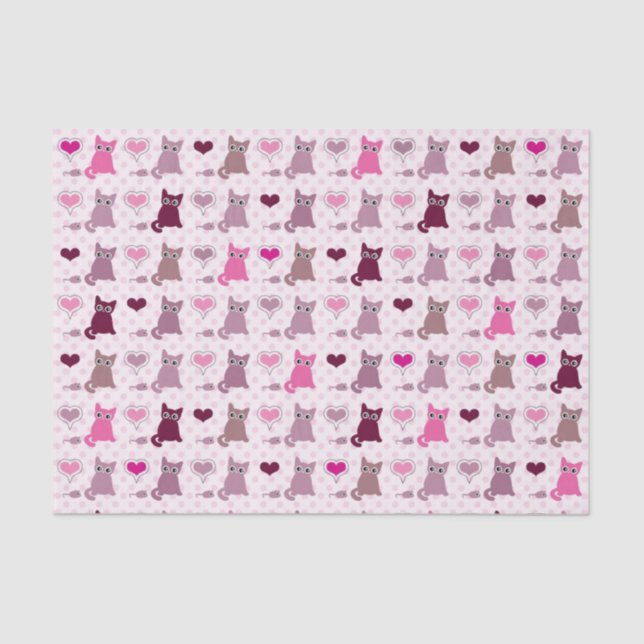 Cute kitten girls pattern tissue paper (Front)